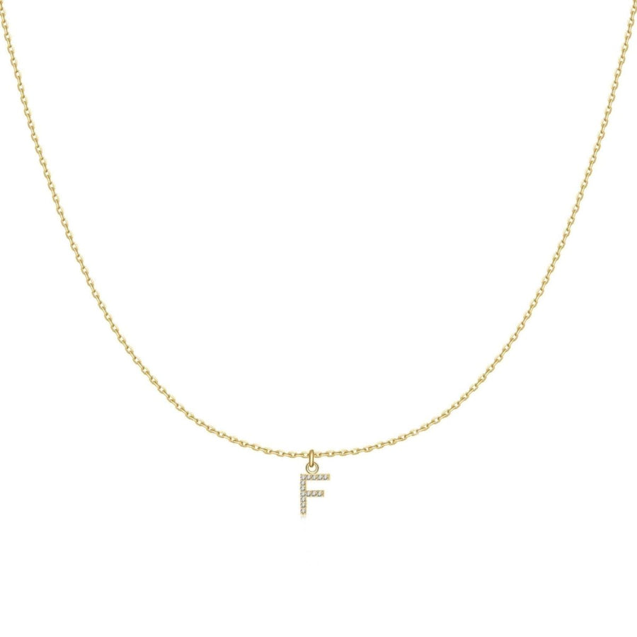 Collana Little Iniziale · Placcatura in Oro 18K / Set (Catenina + Lettera) / F