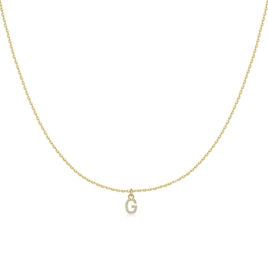 Collana Little Iniziale · Placcatura in Oro 18K / Set (Catenina + Lettera) / G