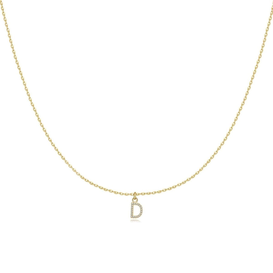 Collana Little Iniziale · Placcatura in Oro 18K / Set (Catenina + Lettera) / D