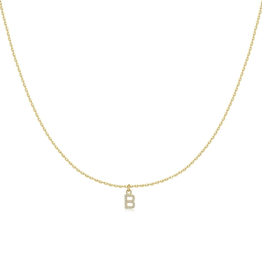 Collana Little Iniziale · Placcatura in Oro 18K / Set (Catenina + Lettera) / B