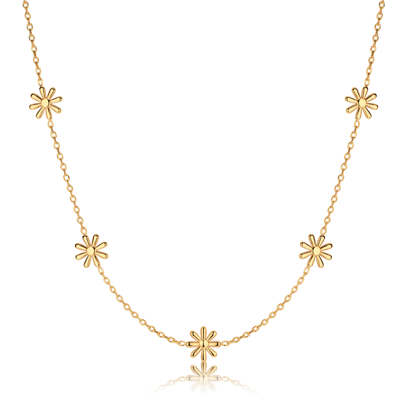Collier marguerites stylisées