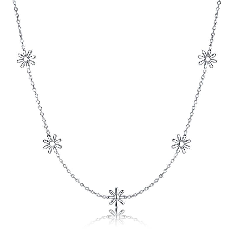 Collier marguerites stylisées