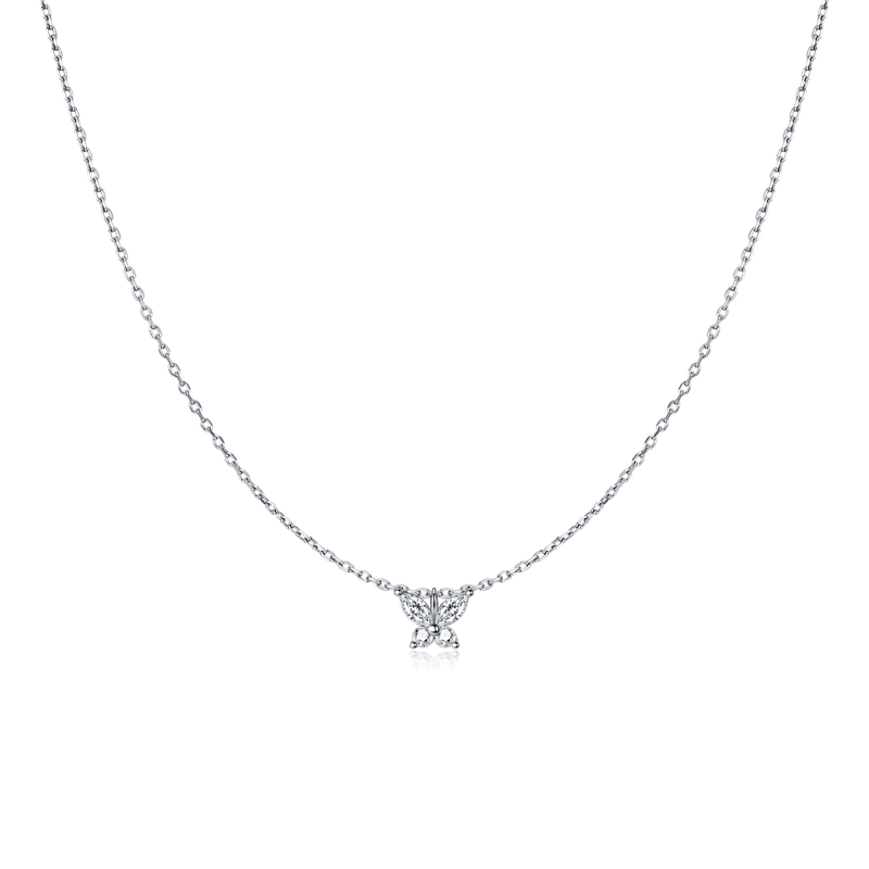 Collier Papillon Blanc
