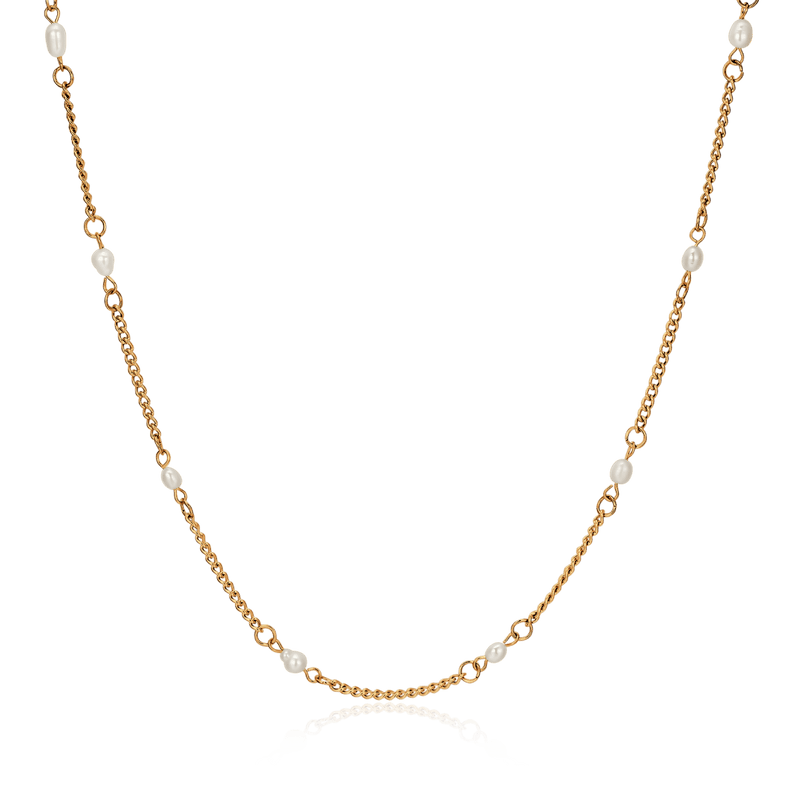 Collier petites perles blanches