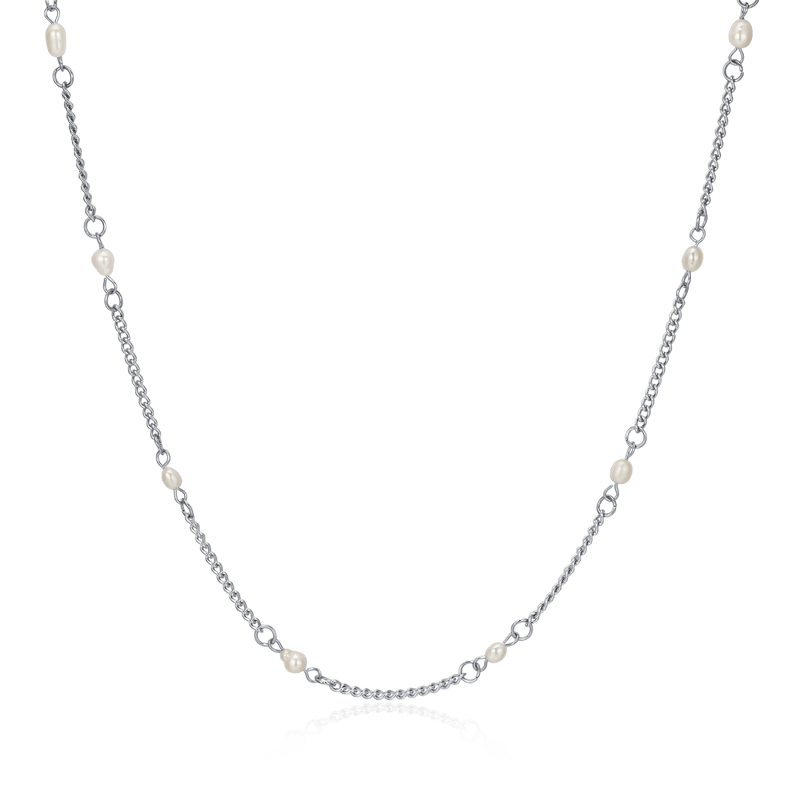 Collier petites perles blanches