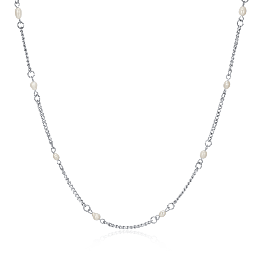 Collier à petites perles blanches · Argent