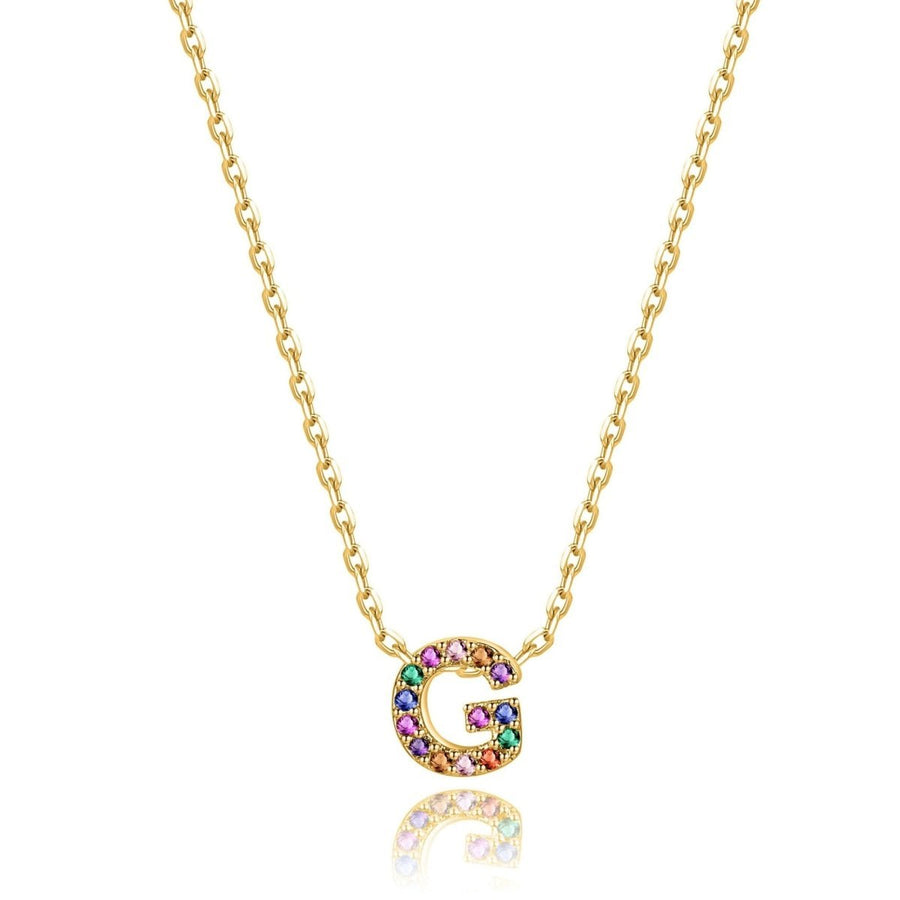 Collier Initiale Brillante · Plaqué Or 18K / G