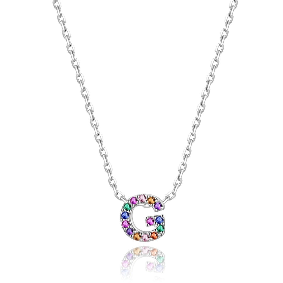 Collier Initiale Brillante · Argent / G