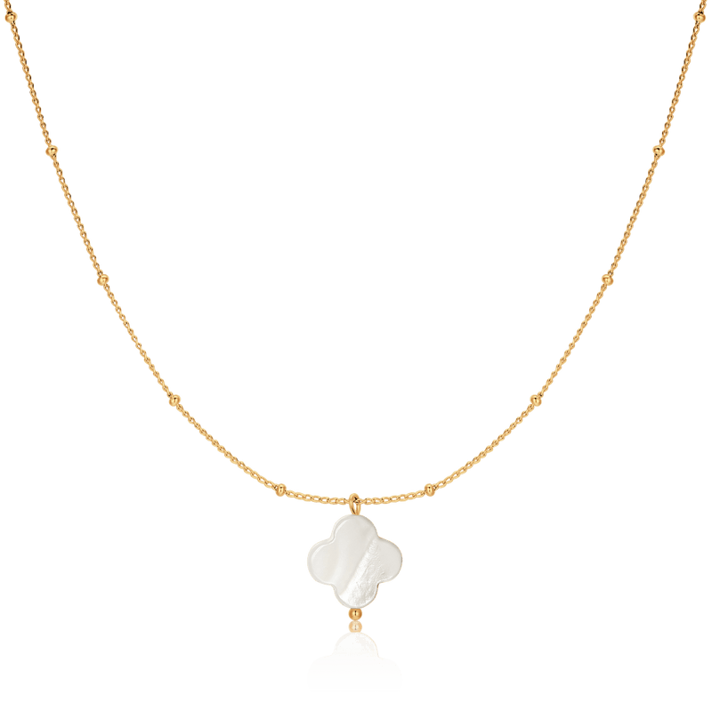 Collier trèfle blanc