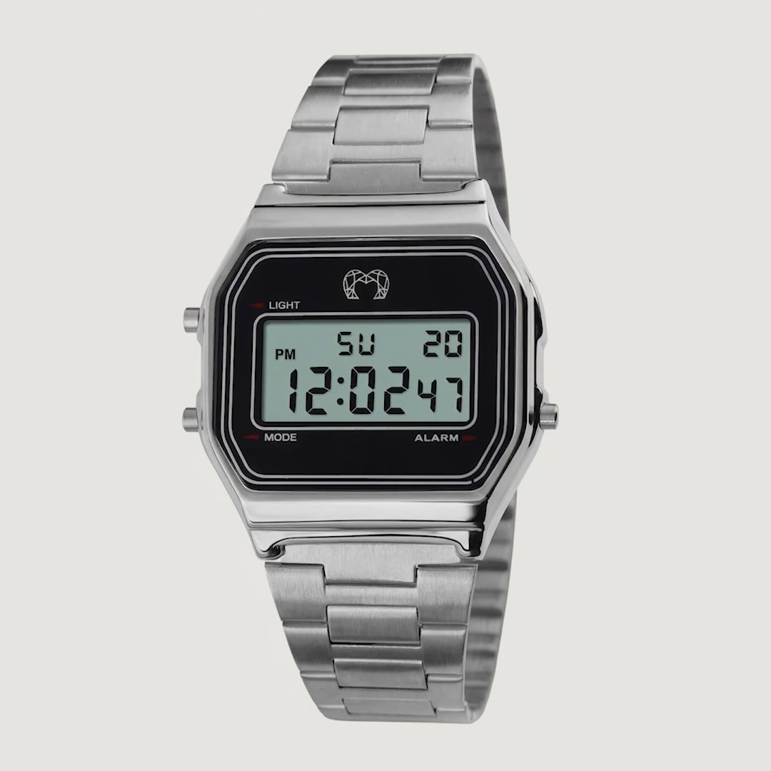 Montre digitale vintage ~ Argent