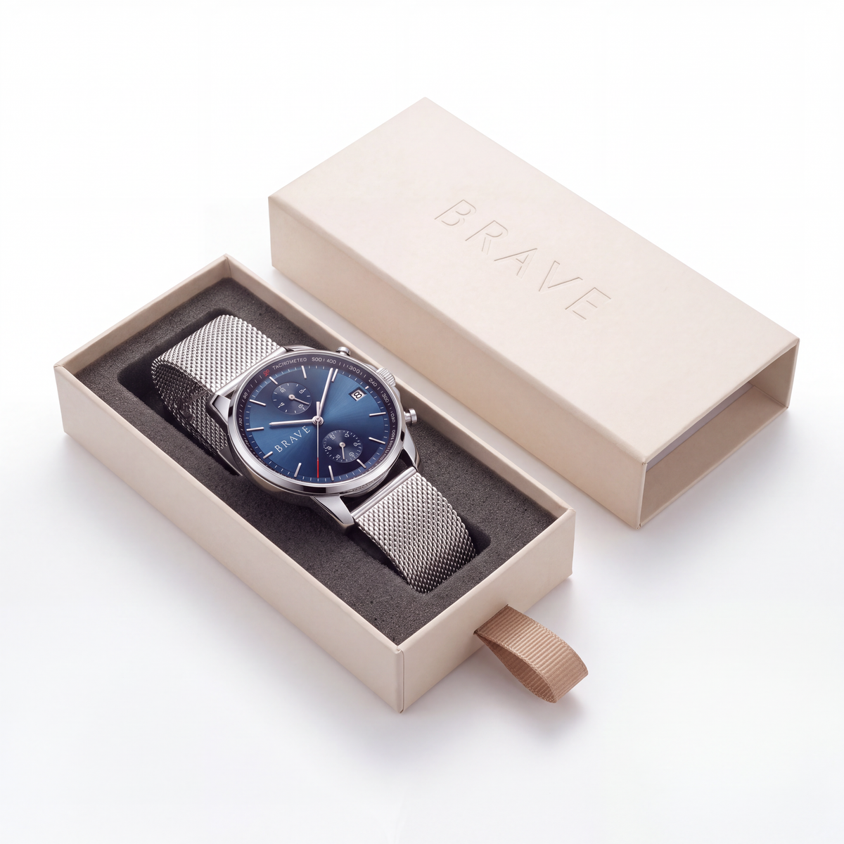 Montre BRAVE ~ Atlantis Silver-Dark Blue