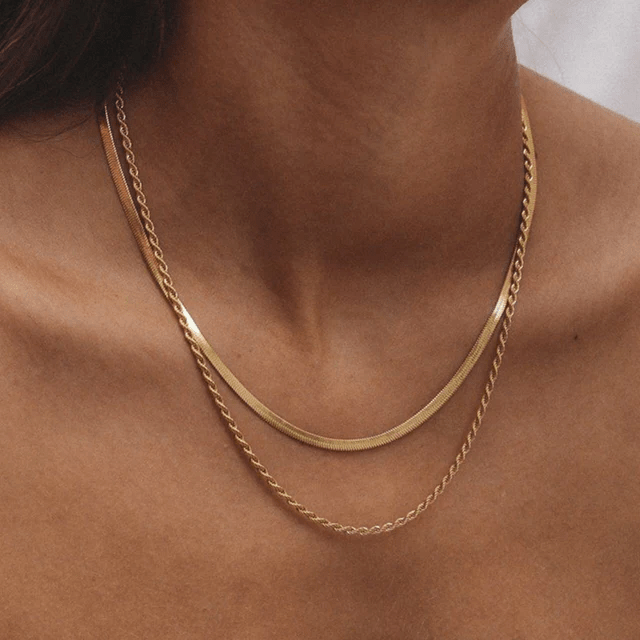 (Pack de 2) Collier en dentelle + collier Cléopâtre