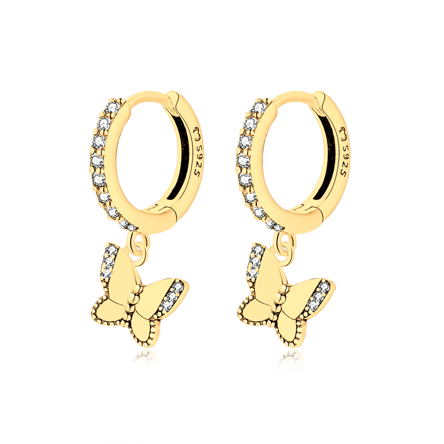 Boucles d’oreilles papillon illuminées · Plaqué Or 18K