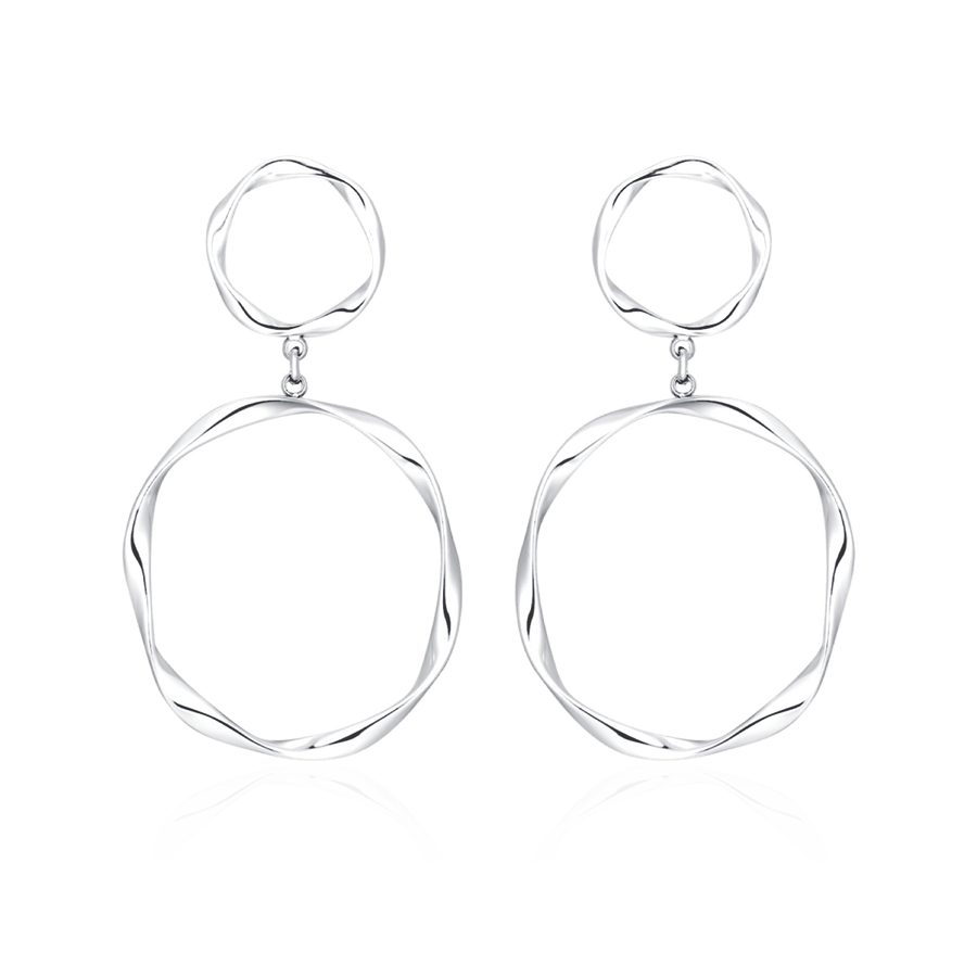 Boucles d’oreilles créoles pendantes · Argent