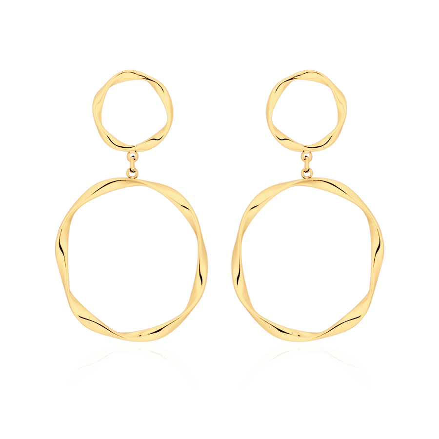Boucles d’oreilles créoles pendantes · Plaqué Or 18K