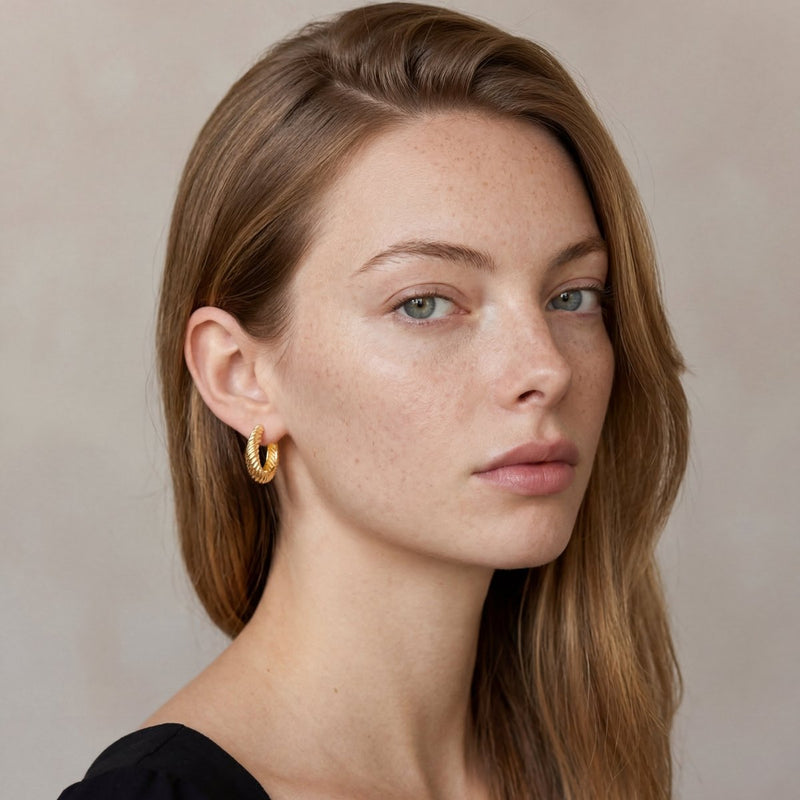 Boucles d’oreilles créoles rainurées