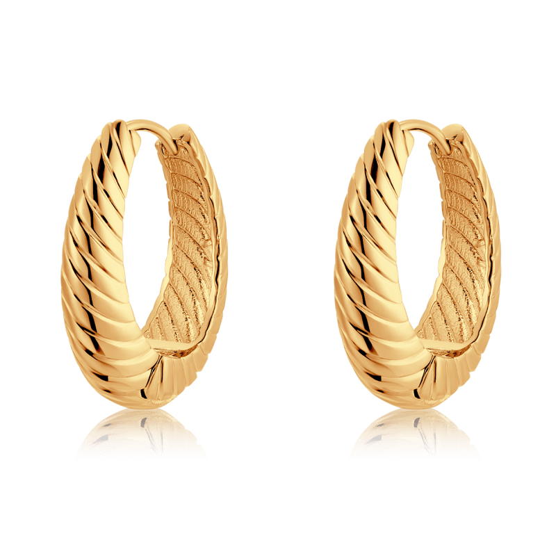 Boucles d’oreilles créoles rainurées