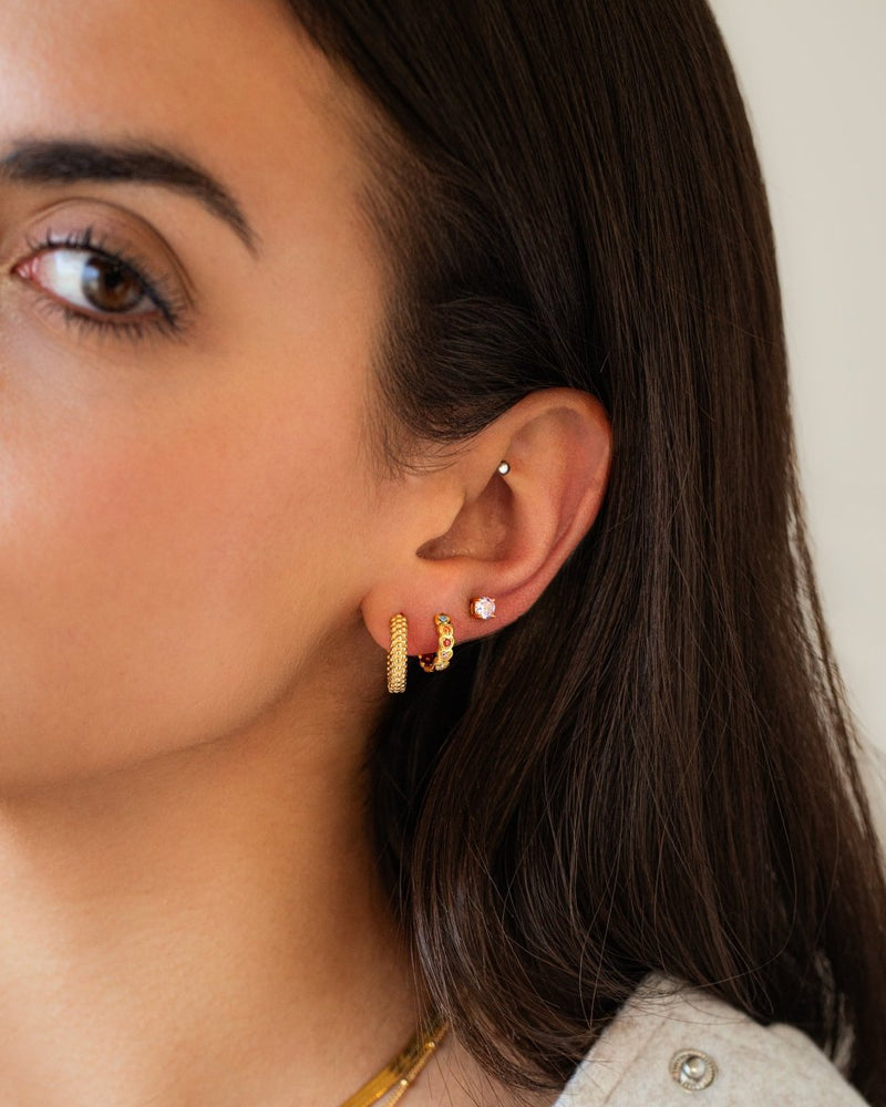 Boucles d’oreilles créoles à billes