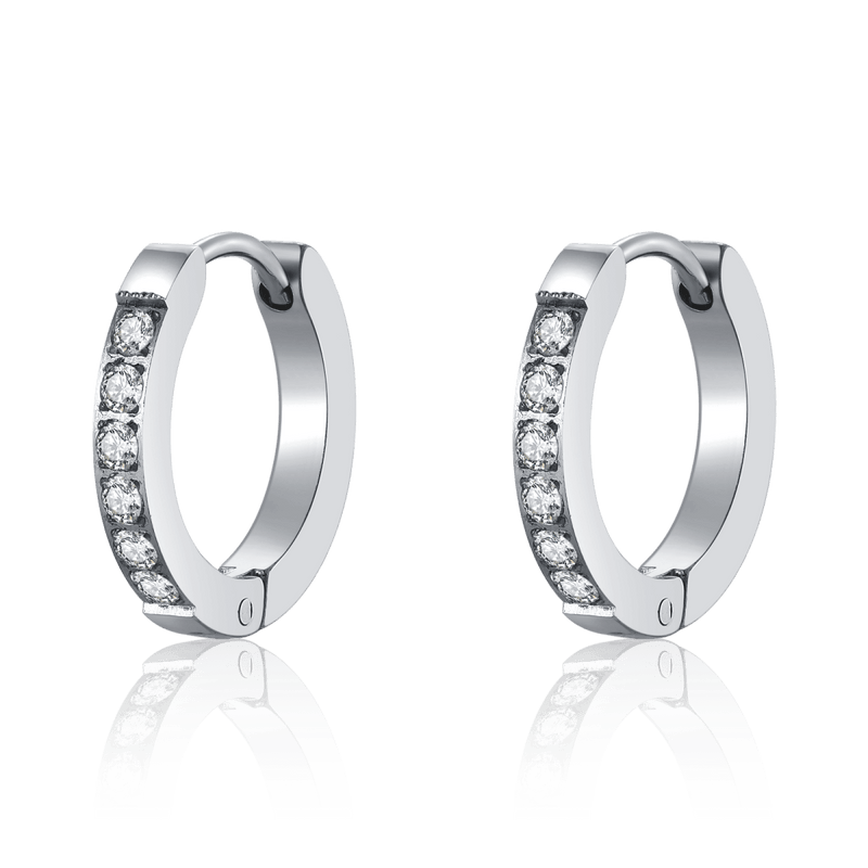 Boucles d’oreilles créoles en zircones blanches