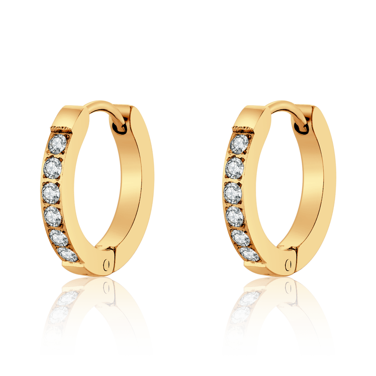 Pendientes Aros Circonitas Blancas - LePetiteMarie