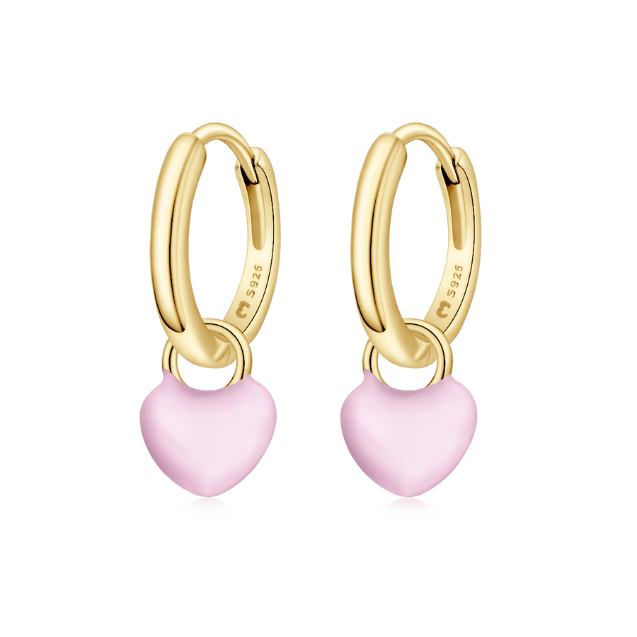 Boucles d'oreilles créoles cœur · Plaqué Or 18K / Rose