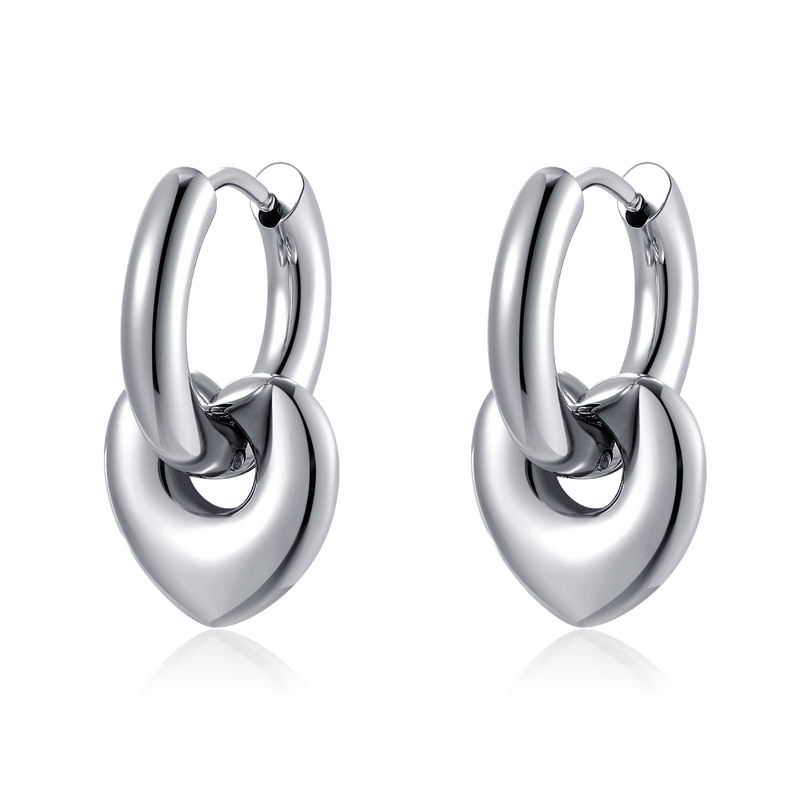 Boucles d'oreilles Anneaux Cœur Profond