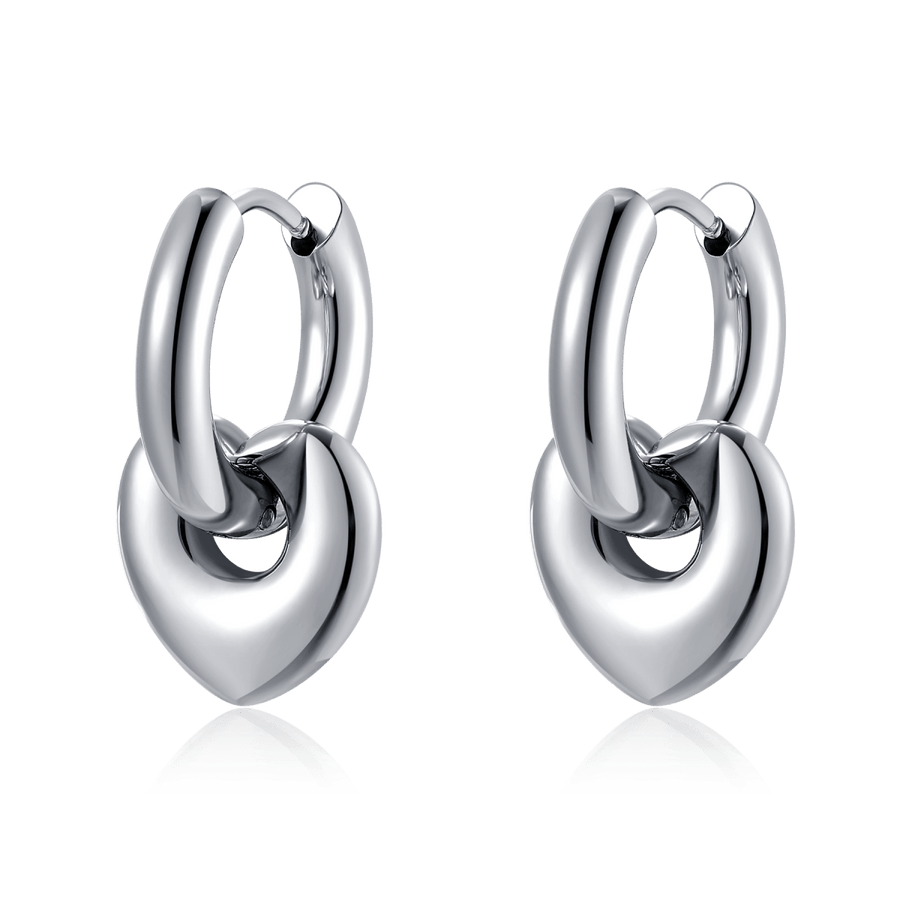 Orecchini a cerchio Deep Heart · Argento