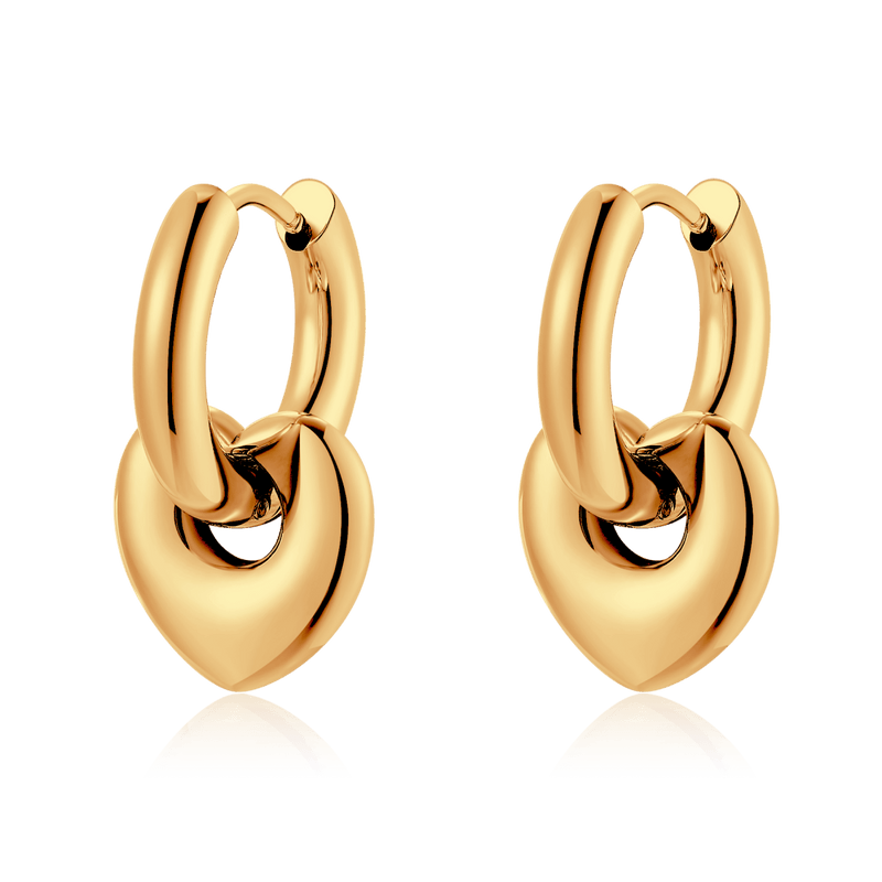 Boucles d'oreilles Anneaux Cœur Profond