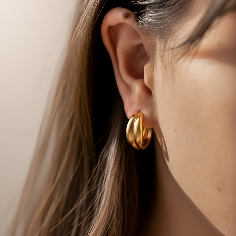 Boucles d’oreilles créoles Duo
