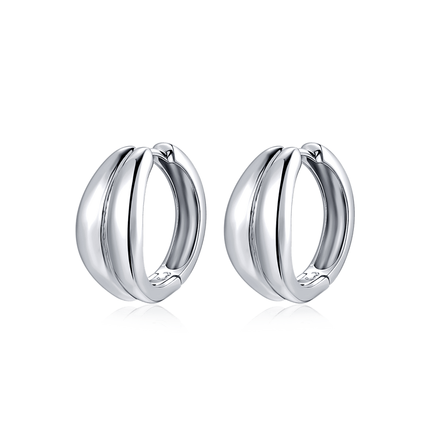 Boucles d’oreilles créoles Dupla · Argent