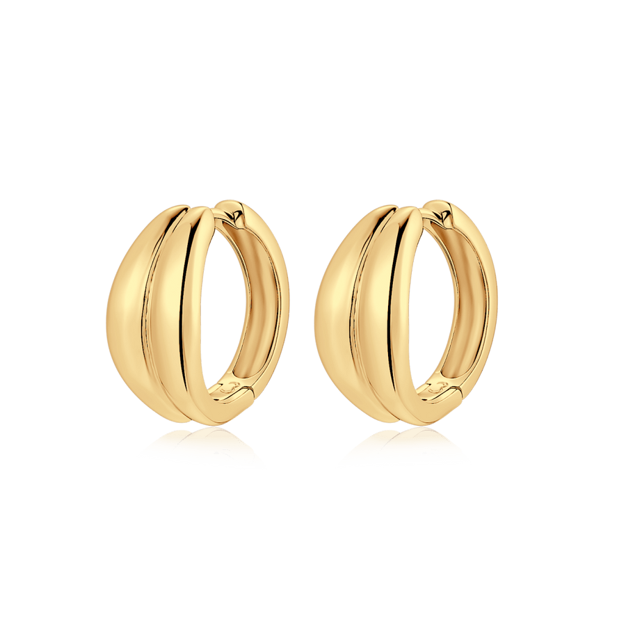 Boucles d’oreilles créoles Dupla · Plaqué Or 18K