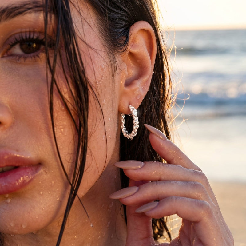Boucles d’oreilles créoles torsadées