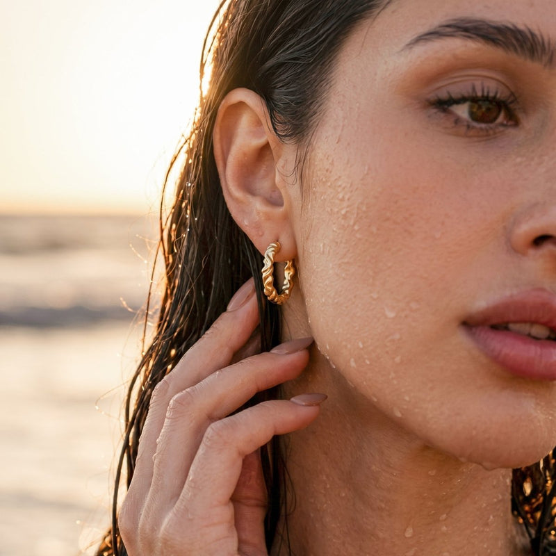 Boucles d’oreilles créoles torsadées