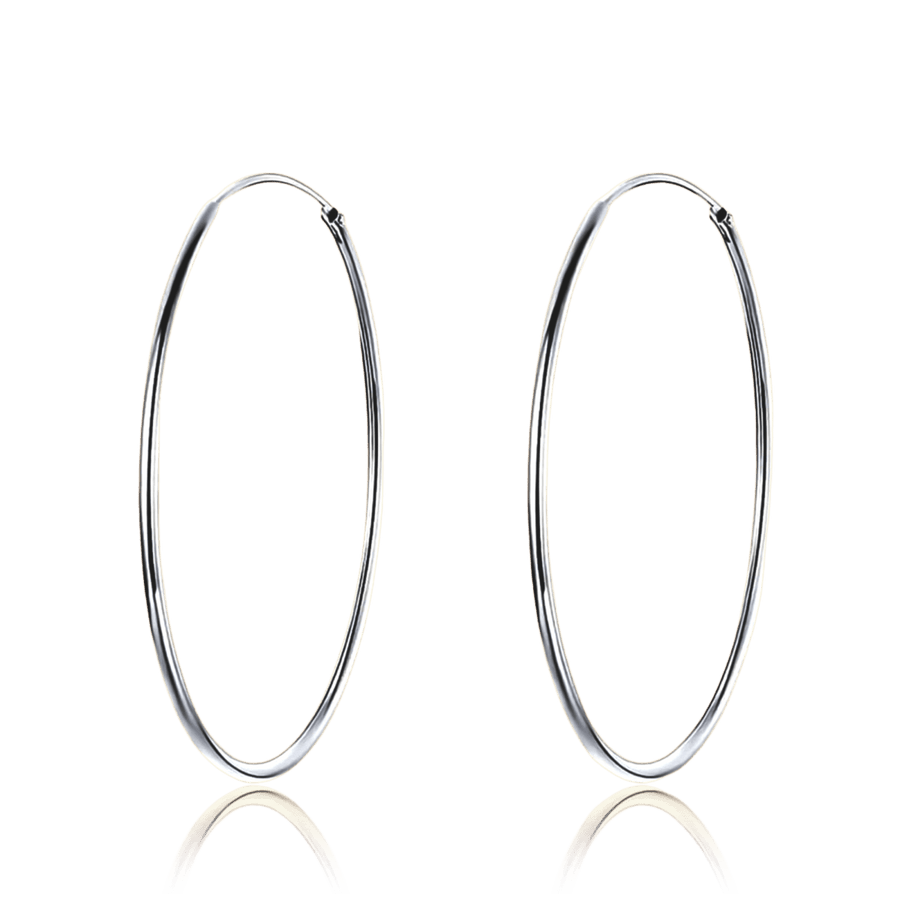 Créoles fines · Argent / 40 mm