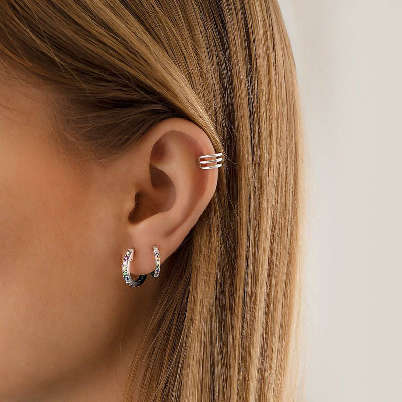 Boucles d’oreilles créoles multicolores