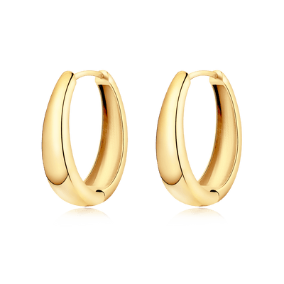 Boucles d'oreilles créoles ovales en forme d'anneau