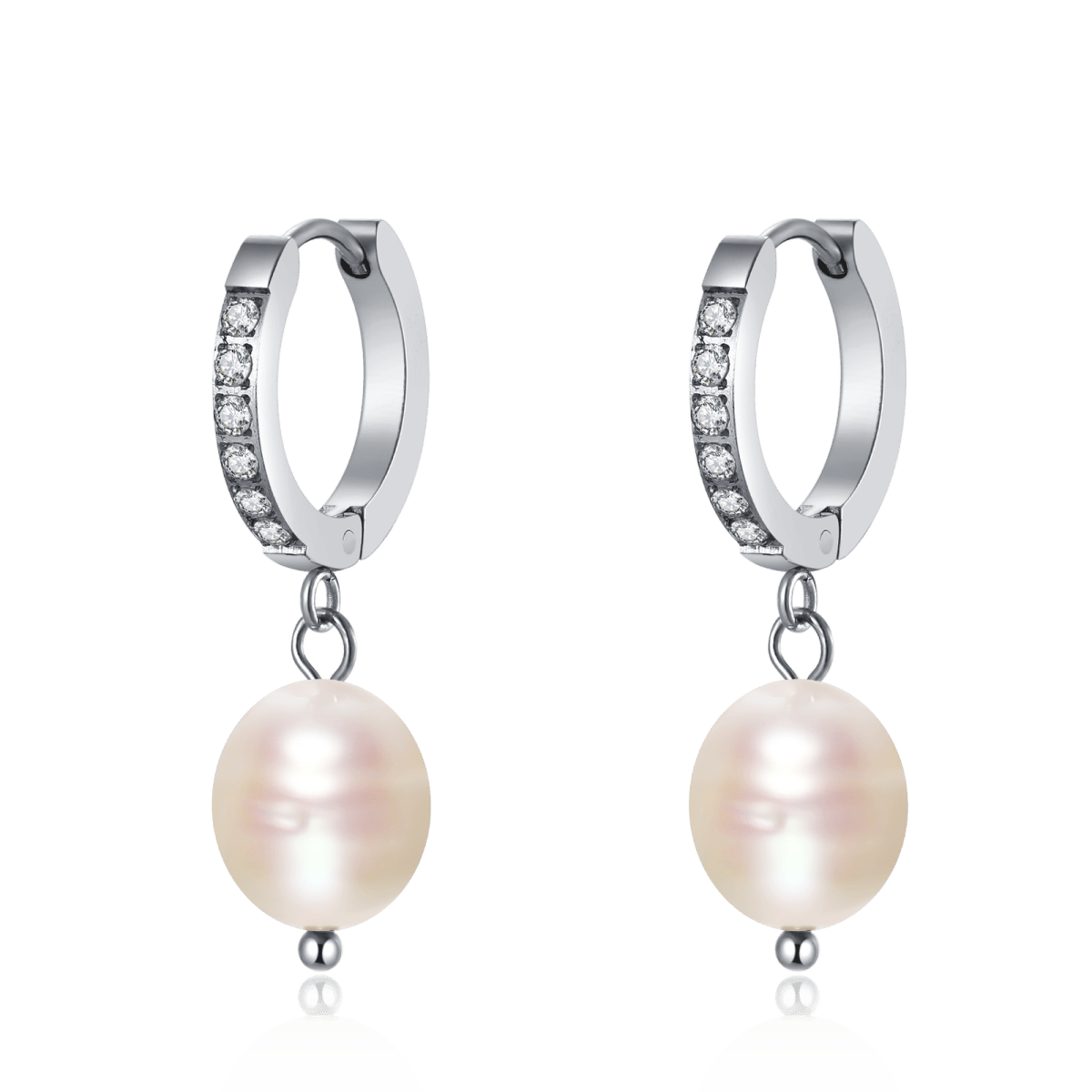 Pendientes Aros Perla Matices - LePetiteMarie