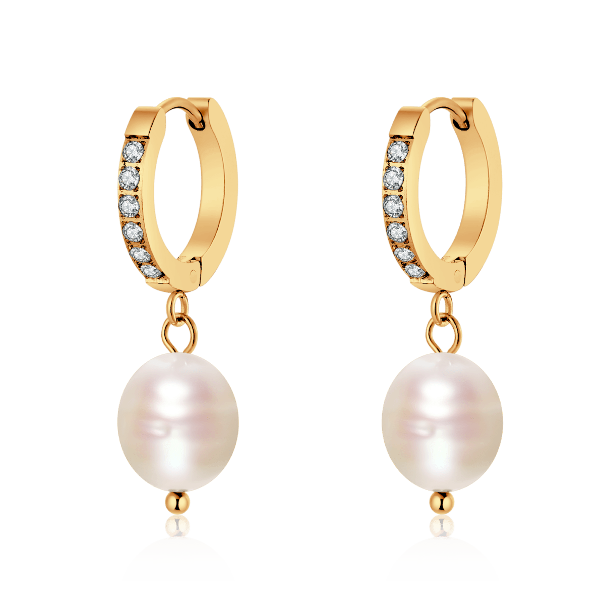 Pendientes Aros Perla Matices - LePetiteMarie