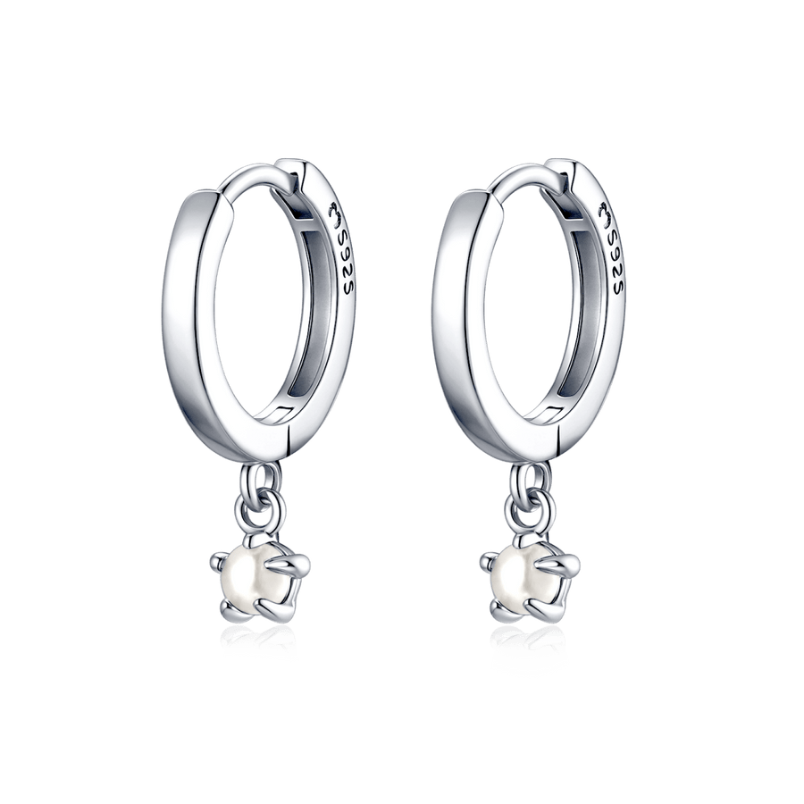 Boucles d'oreilles créoles perle · Argent