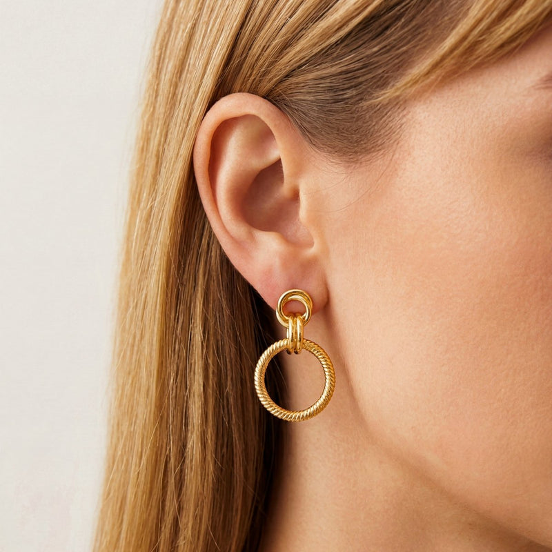 Boucles d’oreilles créoles texturées