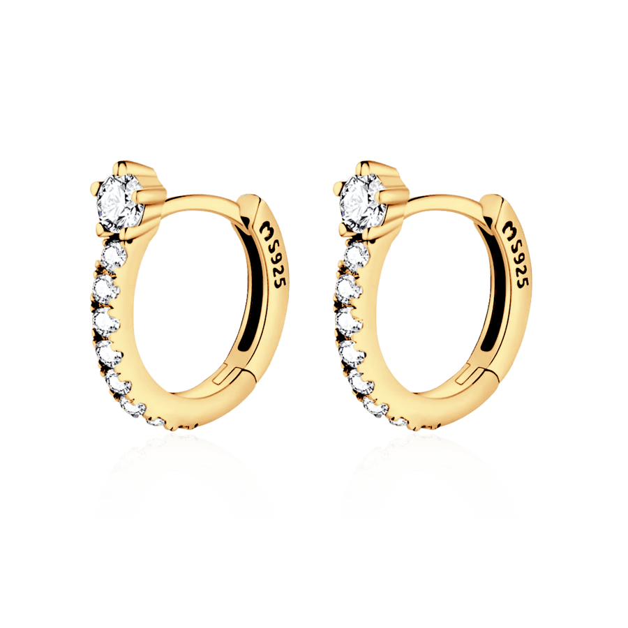 Boucles d’oreilles à zircons · Plaqué en Or 18K
