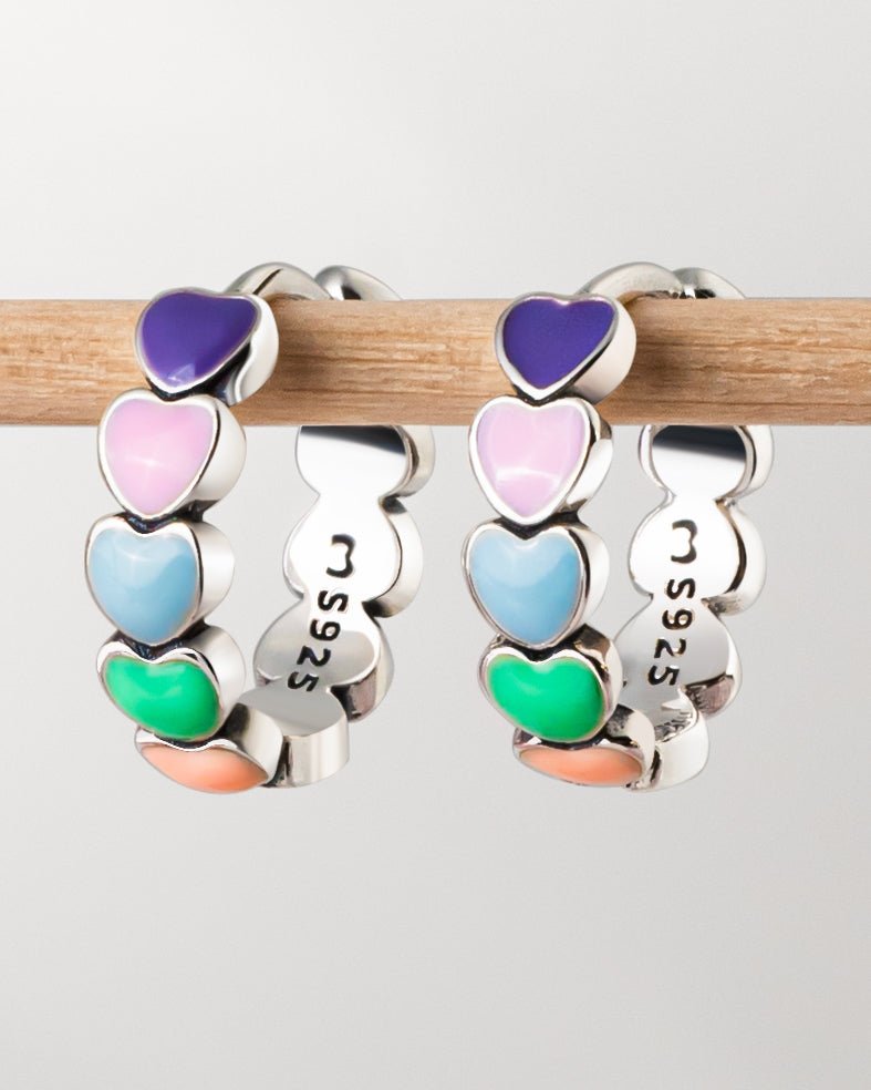 Boucles d'oreilles Love colorées