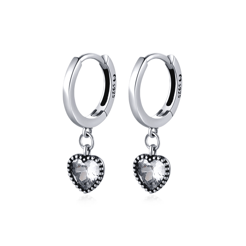 Boucles d’oreilles cœur en cristal