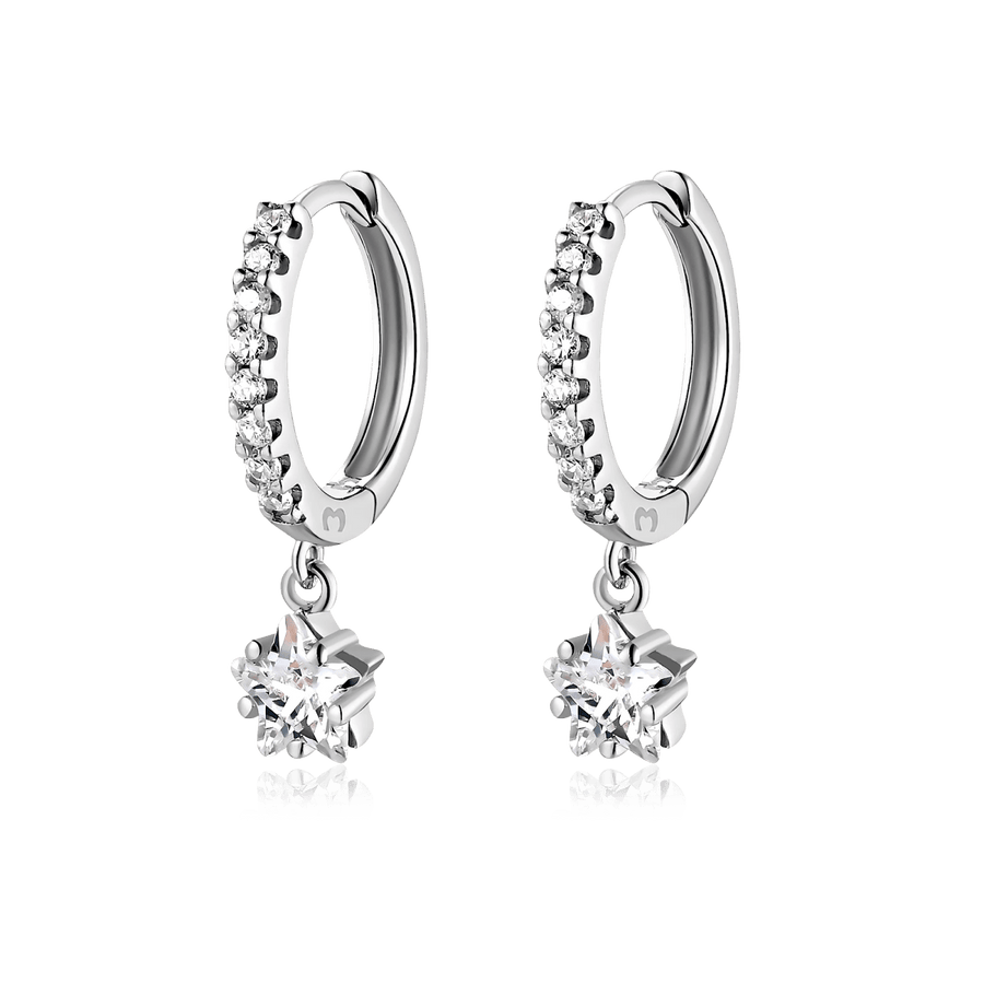 Boucles d'oreilles créoles Vega Star · Argent