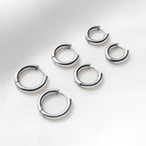 Boucles d'oreilles rondes en acier