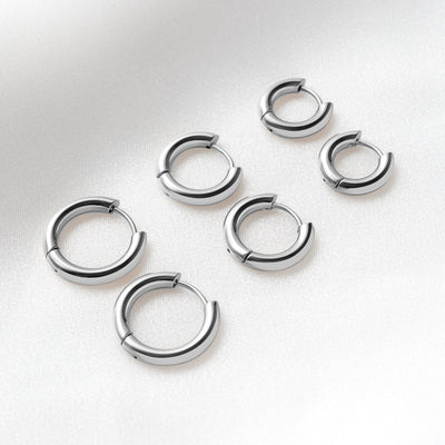 Boucles d'oreilles rondes en acier