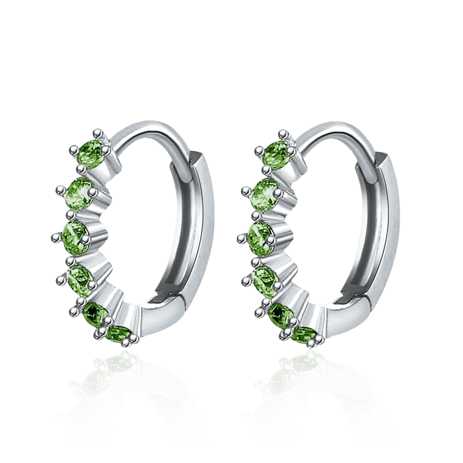 Orecchini Greenish Pink · Argento / Verde Bosco