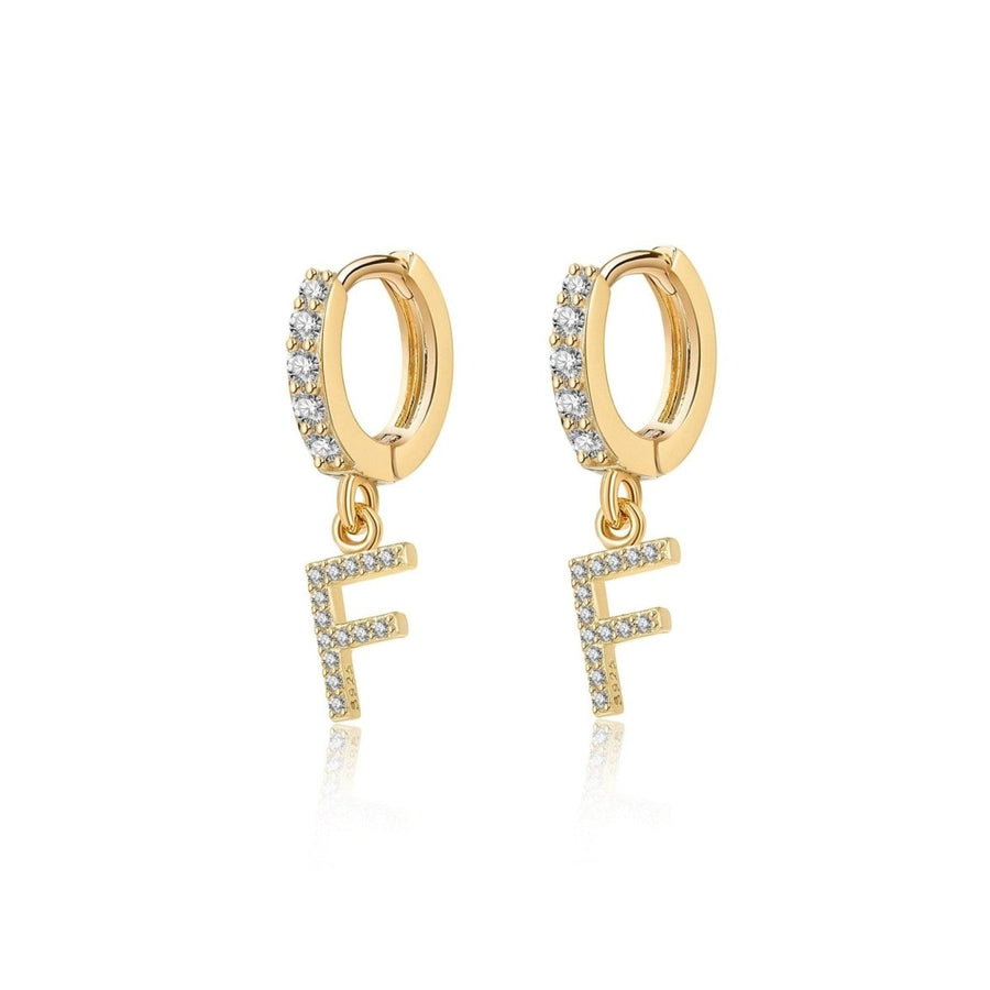 Boucles d’oreilles créoles Initiale · Plaqué Or 18K / F