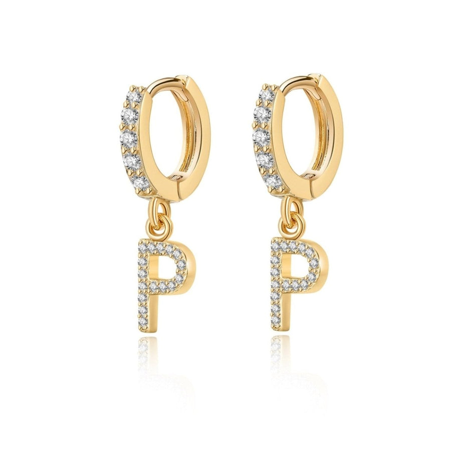 Boucles d’oreilles créoles Initiale · Plaqué Or 18K / P