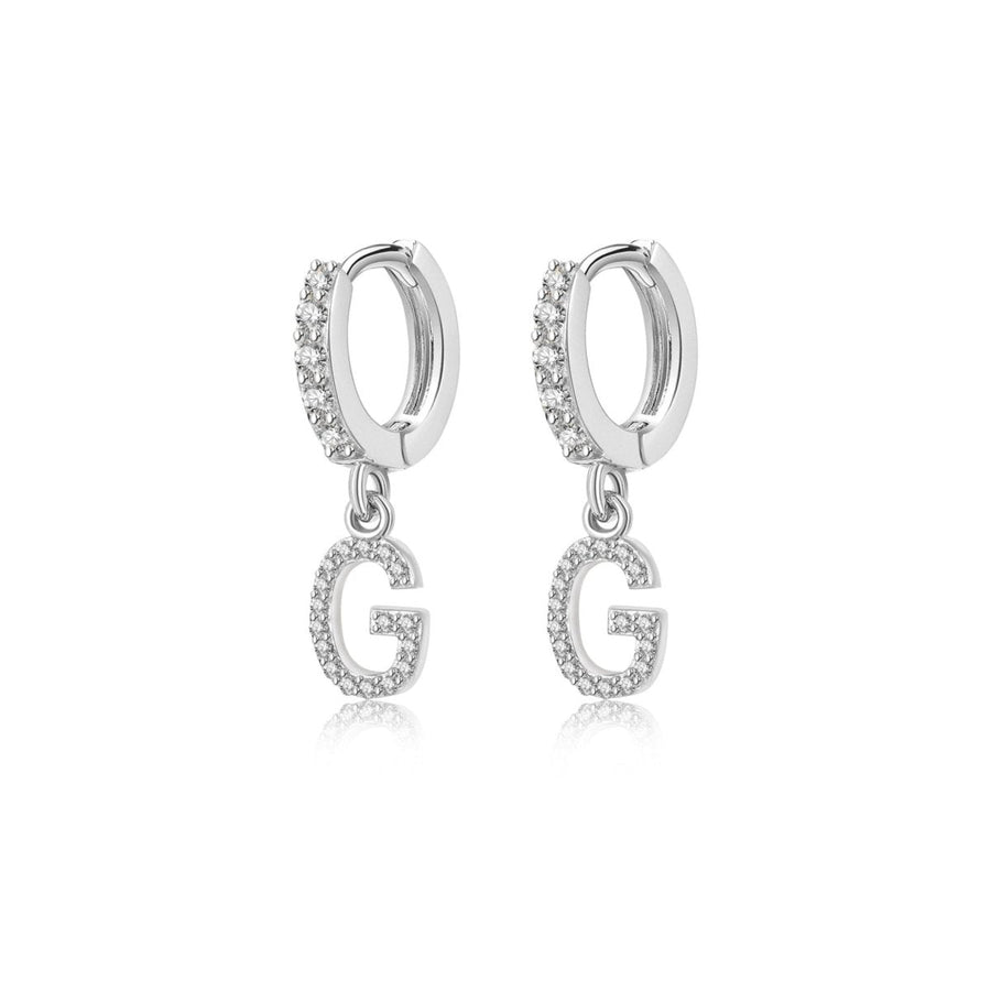 Boucles d’oreilles créoles Initiale · Argent / G